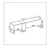 T0016 Kapaklı, Metal Ayaklı, Tv Sehpası Beyaz Mermer/Beyaz - 5