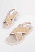 Muggo ELİSHA Lastikli Kadın Günlük Hasır Sandalet  TEN 39 thumbnail 7