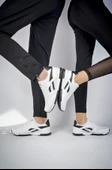 Muggo MGPARKER Unisex Günlük Garantili Yürüyüş Koşu Sneaker Spor Ayakkabı  SİYAH- BEYAZ 38 - 1