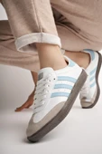 Muggo JABBAR Unisex Ortopedik Günlük Garantili Bağcıklı Yürüyüş Koşu Sneaker Spor Ayakkabı  MAVİ 43 - 9