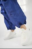 Muggo TYRA Garantili Kadın Ortopedik Yüksek Taban Günlük Bağcıklı Triko Sneaker Spor Ayakkabı  BEYAZ 40 - 8