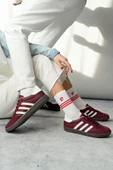 Muggo JABBAR Unisex Ortopedik Günlük Garantili Bağcıklı Yürüyüş Koşu Sneaker Spor Ayakkabı  BORDO 40 - 5