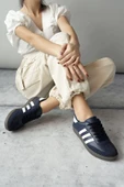 Muggo JABBAR Unisex Ortopedik Günlük Garantili Bağcıklı Yürüyüş Koşu Sneaker Spor Ayakkabı  LACİVERT 43 - 2
