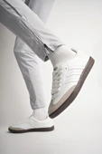 Muggo JABBAR Unisex Ortopedik Günlük Garantili Bağcıklı Yürüyüş Koşu Sneaker Spor Ayakkabı  BEYAZ 44 - 7
