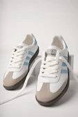 Muggo JABBAR Unisex Ortopedik Günlük Garantili Bağcıklı Yürüyüş Koşu Sneaker Spor Ayakkabı  MAVİ 43 - 1