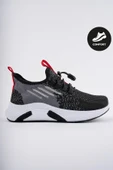 Muggo JETSON Günlük Unisex Çocuk Garantili Bağcıklı Rahat Sneaker Spor Ayakkabı  SİYAH 30 - 1