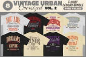 Vintage Urban Oversize T-shirt Designs Bundle T-shirt Tasarım Paketi - 1
