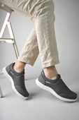 Muggo PODGO Garantili Unisex Ortopedik Bağcıksız Nefes Alabilen Hafif Yürüyüş Sneaker Spor Ayakkabı  FÜME 40 - 2
