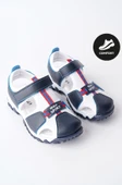 Muggo TWEETY Garantili Günlük Ortopedik Hafif Taban Önü Kapalı Cırtlı Unisex Çocuk Sandalet  LACİVERT - BEYAZ 24 - 1