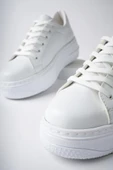 Muggo MİTOS Garantili Kadın Günlük Yüksek Taban Bağcıklı Sneaker Spor Ayakkabı  BEYAZ 38 - 6