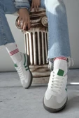 Muggo GARCİA Garantili Unisex Ortopedik Günlük Bağcıklı Yürüyüş Koşu Sneaker Spor Ayakkabı  YEŞİL 39 - 8