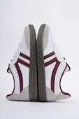 Muggo GARCİA Garantili Unisex Ortopedik Günlük Bağcıklı Yürüyüş Koşu Sneaker Spor Ayakkabı  Beyaz Bordo 42 - 9