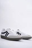 Muggo GARCİA Garantili Unisex Ortopedik Günlük Bağcıklı Yürüyüş Koşu Sneaker Spor Ayakkabı  BEYAZ - SİYAH 40 - 12
