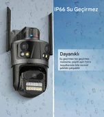 3 Lens Geniş Açı İzleme HD Güvenlik Kamerası  PTZ Aİ Otomatik İzleme CCTV Video Gözetim ICSEE - 7