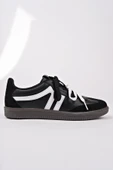Muggo RETRO Çift Bağcıklı Günlük Kadın Sneaker Spor Ayakkabı  SİYAH- BEYAZ 38 - 3