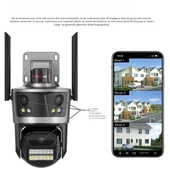 3 Lens Geniş Açı İzleme HD Güvenlik Kamerası  PTZ Aİ Otomatik İzleme CCTV Video Gözetim ICSEE - 3