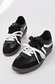 Muggo RETRO Çift Bağcıklı Günlük Kadın Sneaker Spor Ayakkabı  SİYAH- BEYAZ 38 - 1