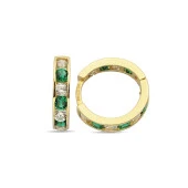 Altın Yeşil Taşlı Çocuk Küpe 1,57 Gram - 1