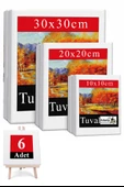 Kare Tuval 6 Adet 10x10 20x20 30x30 cm Boş Tuval Tablo Arkadan Zımbalı Resim Tuvali Akrilik Boya Yağlı Boya Sanat Hobi - 1