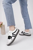 Muggo RETRO Çift Bağcıklı Günlük Kadın Sneaker Spor Ayakkabı  BEYAZ - SİYAH 40 - 7