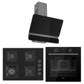 Ferre Fryart Sc serisi Wok'lu Siyah 3'lü Ankastre Set ( xe63cs-sc405-d080 ) - 1