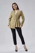 Haki Regular Fit Pile Detaylı Blazer Ceket - 11