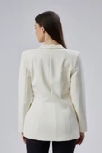 Ekru Regular Fit Pile Detaylı Blazer Ceket - 7