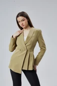 Haki Regular Fit Pile Detaylı Blazer Ceket - 3