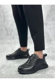 Erkek Ayakkabı BA0234 İçi Dışı Hakiki Deri Rahat Taban Siyah Krokodil Sneakers Casual Erkek Ayakkabı - 4