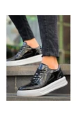 Erkek AyakkabıKB-X8 Kuback Siyah Rugan Detaylı Beyaz Yüksek Taban Günlük Spor Ayakkabı thumbnail 5