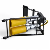 Ayak Tipi Kalın Pistonlu Hava Pompası Göstergeli Çift Hava Depolu Teker Araç Bisiklet Top Pompası thumbnail 5