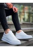 Erkek AyakkabıKB-X8 Kuback Beyaz Cilt Beyaz Yüksek Taban Günlük Spor Ayakkabı thumbnail 2