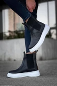 KB-0992  Kuback Siyah Cilt  Yüksek Taban  Lastikli Erkek Bot thumbnail 4