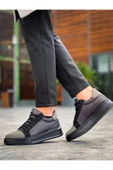 Erkek AyakkabıKB-X46 Kuback Siyah Gri Yüksek Siyah Taban Günlük Spor Ayakkabı thumbnail 2