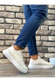 BA0302 Boa Kalın Taban Bağcıksız Tarz Casual Beyaz Erkek Ayakkabı thumbnail 1