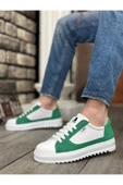 BA0323 BOA Kalın Tırtık Yüksek Taban Beyaz Yeşil Bağcıklı Spor Erkek Ayakkabı thumbnail 2