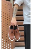 BA0003 Bağcıklı Klasik Taba Beyaz Kalın Taban Casual Erkek Ayakkabı - 4