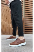 BA0003 Bağcıklı Klasik Taba Beyaz Kalın Taban Casual Erkek Ayakkabı - 1