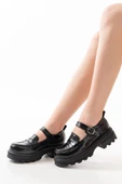 Vivole Shoes 745-771 Siyah Rugan Günlük Yüksek Tabanlı Loafer Ayakkabı - 2