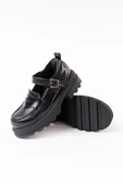 Vivole Shoes 745-771 Siyah Rugan Günlük Yüksek Tabanlı Loafer Ayakkabı - 4