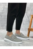 Erkek AyakkabıBA0355 Bağcıksız Keten Füme Klasik Corcik Erkek Ayakkabı - 3