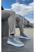 BA0812 Özel Örme Triko Tarz Gri Renk Spor Ayakkabı - 3