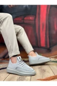 BA0375 Özel Örme Triko Tarz Gri Renk Spor Ayakkabı - 1