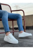 BA0104 Bağcıklı Beyaz Cilt Deri Spor Klasik Erkek Ayakkabı - 1