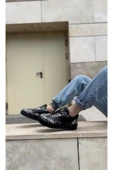 BA0802 BOA Gotik Desenli Siyah Yüksek Taban Erkek Günlük Ayakkabı - 5