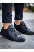 KB-122  Kuback Siyah Cilt Siyah Yüksek Taban Bağcıklı Günlük Erkek Ayakkabı thumbnail 2