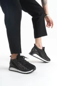 ALYA Bağcıklı Ortopedik Taban Taşlı Kadın Sneaker Spor Ayakkabı BT - Siyah - 1