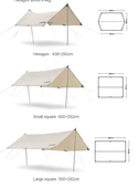 Naturehike Hexagon Glamping 3x4.8 mt Tarp [Güneş ve Rüzgar Koruma Tentesi] - 11