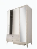 Petra 3 Kapaklı Aynalı Elbise Dolabı Gardrop 120x55x200 - 3