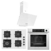 Ferre Fryart&Steamart Sc serisi Wok'lu Beyaz 3'lü Ankastre Set ( xe64cb-sc406-d087 ) - 1